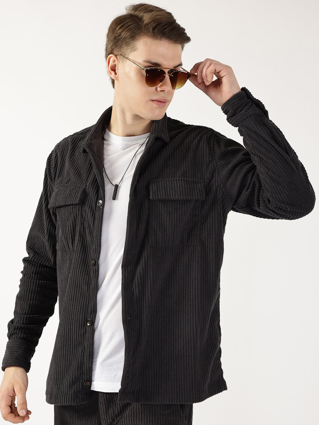 Thomas Scott Men Grey Premium Opaque Casual Shirt