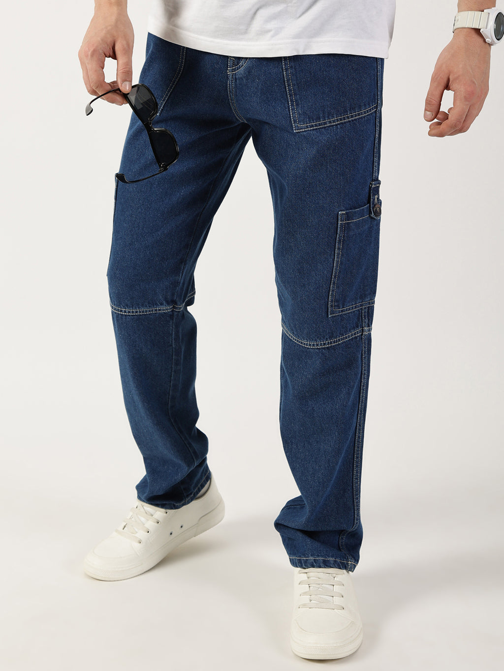 Thomas Scott Men MidBlue Loose Relaxed Fit Jeans