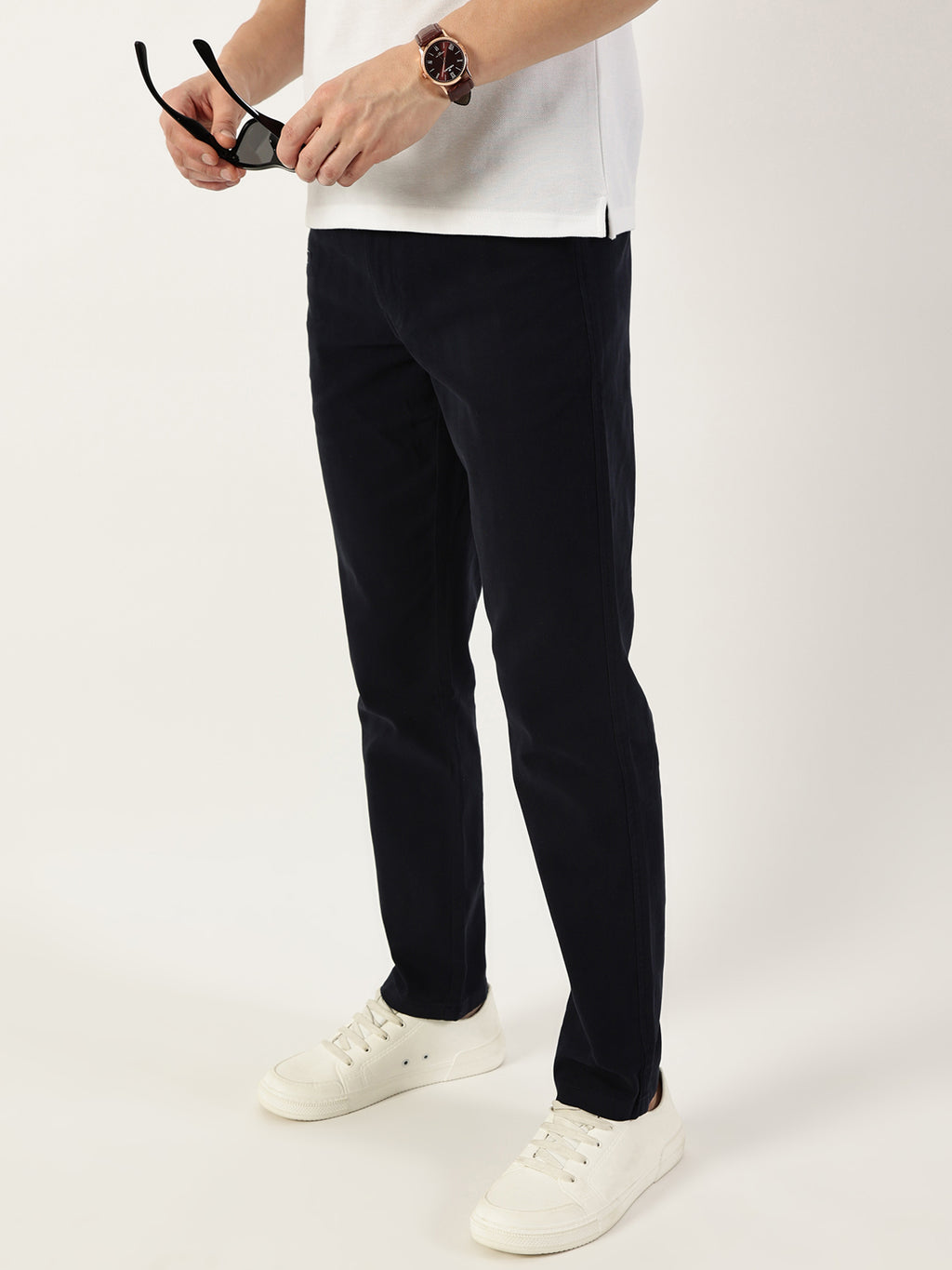 Thomas Scott Men Navy Smart Easy Wash Chinos Trousers