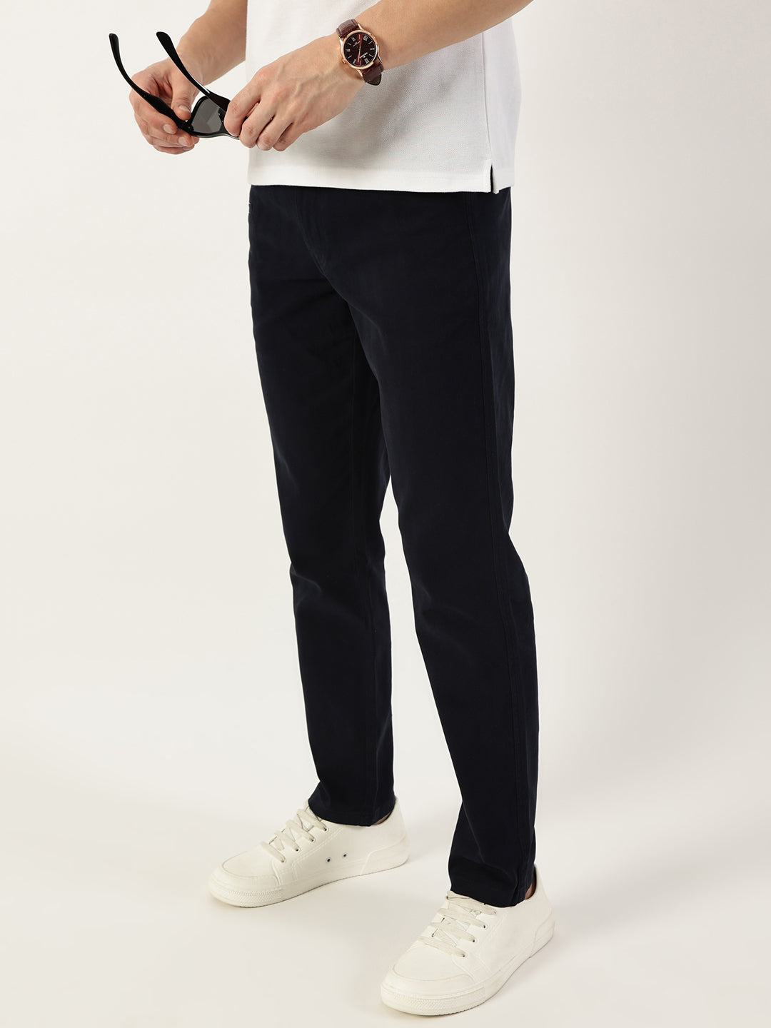 Thomas Scott Men Navy Smart Easy Wash Chinos Trousers