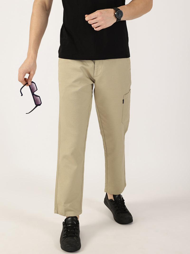 Thomas Scott Men Beige Smart Chinos Trousers