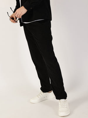 Thomas Scott Men Grey Striped Smart Cargos Trousers
