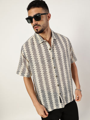 Thomas Scott Men Premium Slim Fit Opaque Striped Casual Shirt