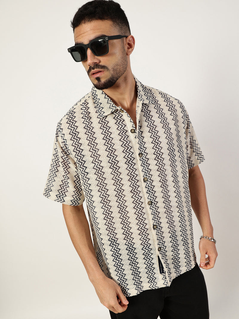 Thomas Scott Men Premium Slim Fit Opaque Striped Casual Shirt