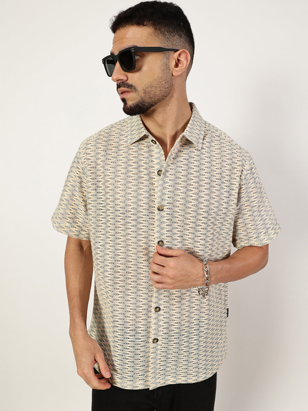 Thomas Scott Men Premium Slim Fit Opaque Striped Casual Shirt