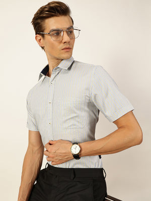 Thomas Scott Men Smart Pinstripes Opaque Striped Formal Shirt