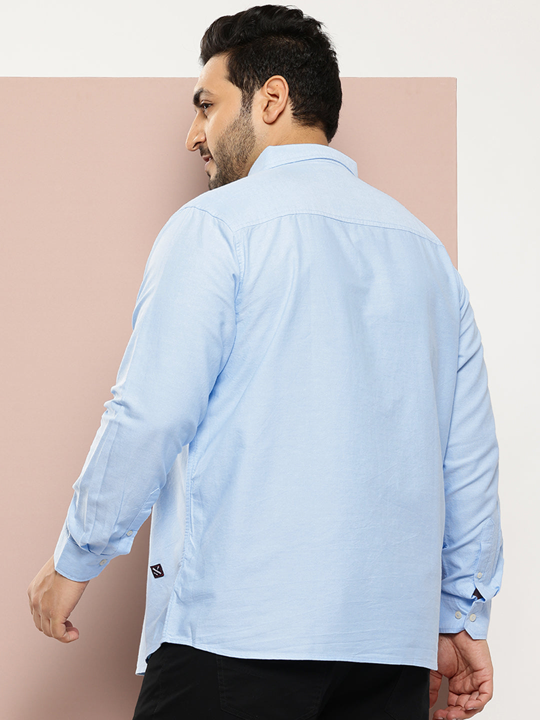 Thomas Scott Men Plus Size Relaxed Pure Cotton Casual Shirt