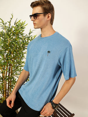 Thomas Scott Men Solid Round Neck Oversized Casual T-shirt
