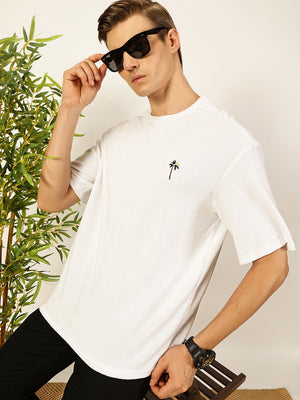 Thomas Scott Men Solid Round Neck Oversized Casual T-shirt