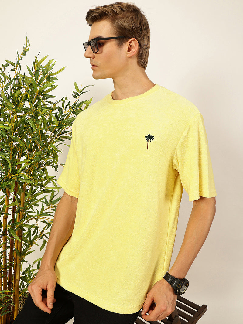 Thomas Scott Men Solid Round Neck Oversized Casual T-shirt