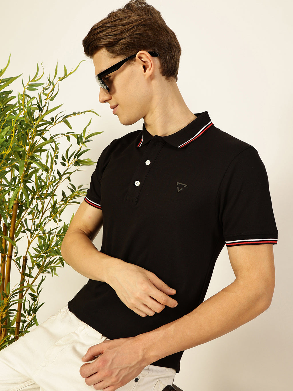 Thomas Scott Men Black Regular Fit Polo Tshirt - S