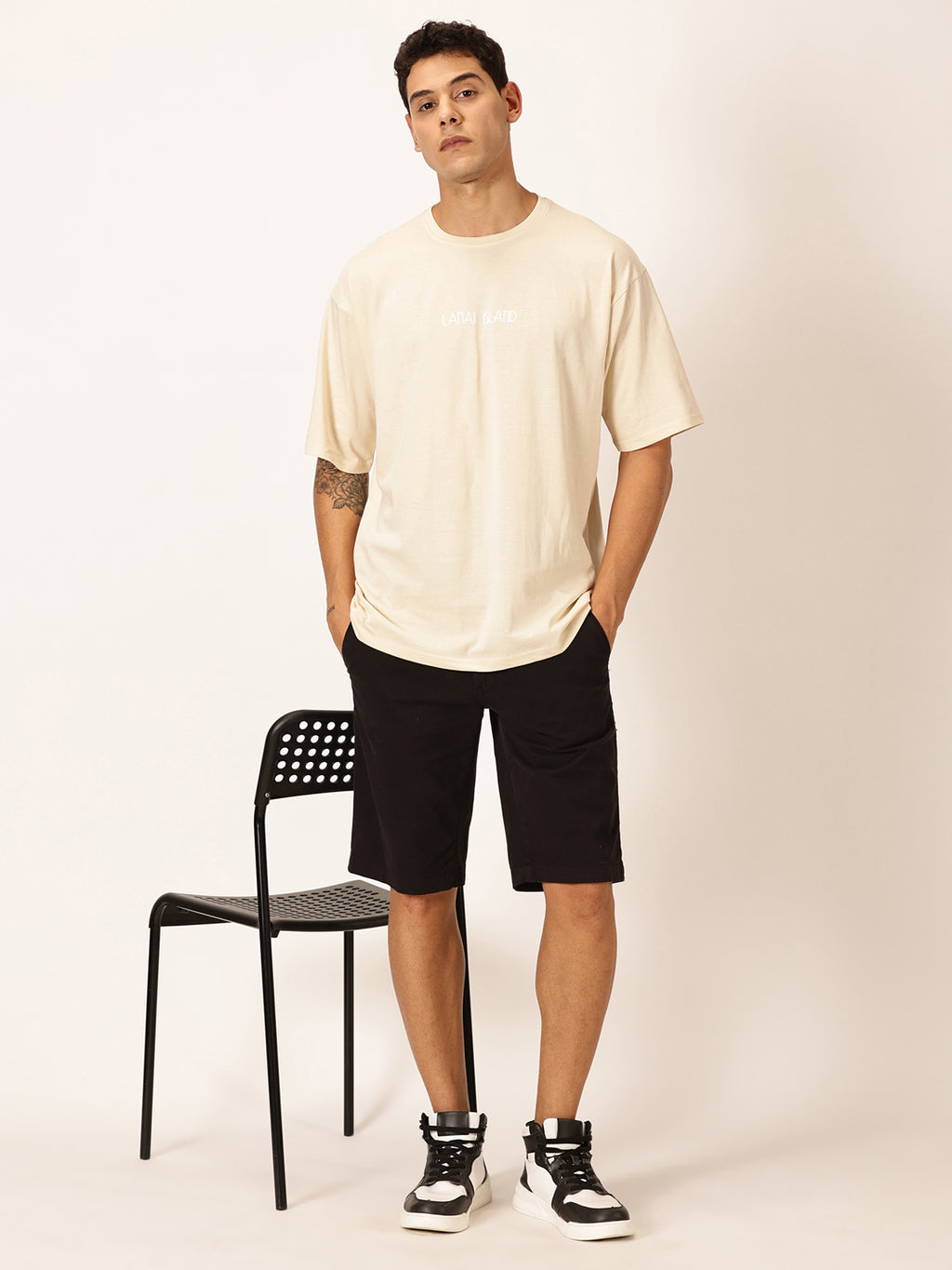 Thomas Scott Men Round Neck Typography Cotton Oversized T-shirt