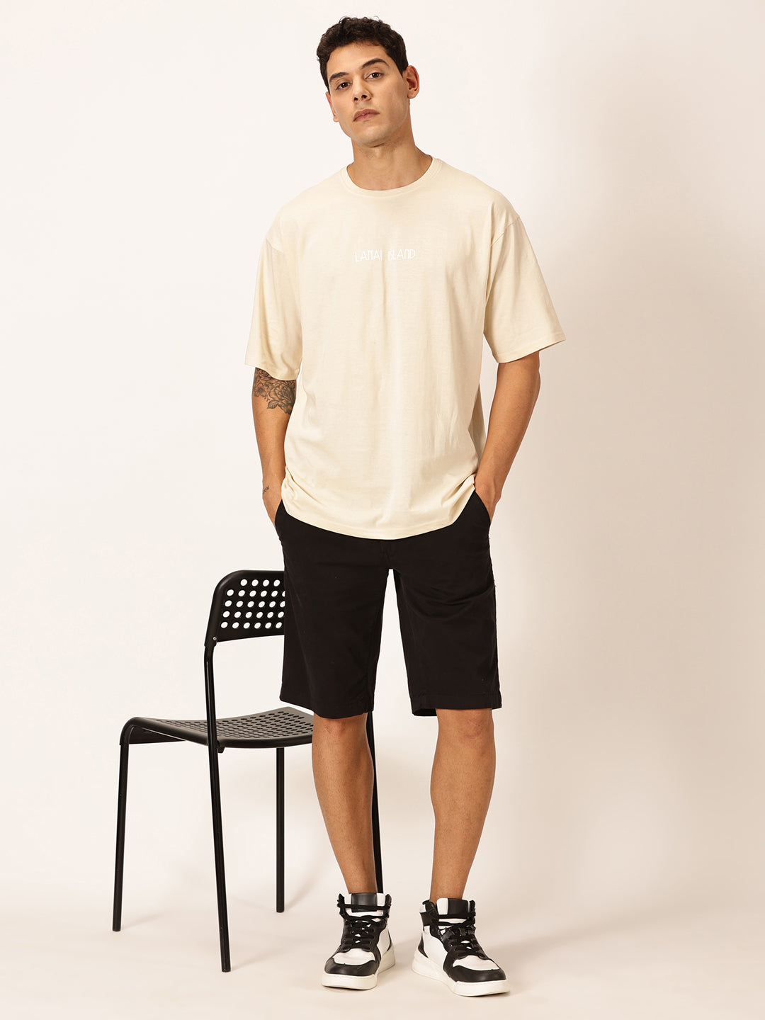 Thomas Scott Men Round Neck Typography Cotton Oversized T-shirt