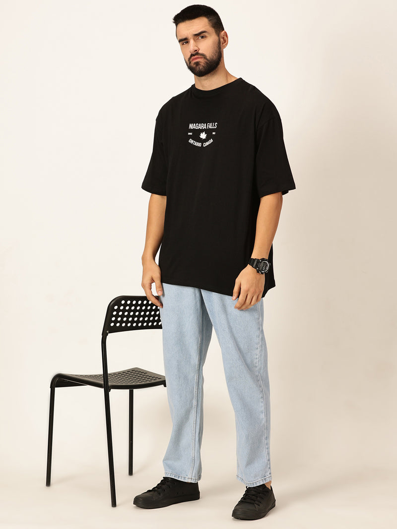 Thomas Scott Men Oversized Graphic Printed Drop-Shoulder Sleeves Cotton Bio Finish T-shirt