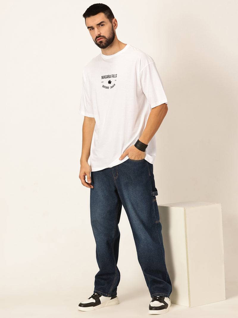 Thomas Scott Men Oversized Graphic Printed Cotton Bio Finish T-shirt