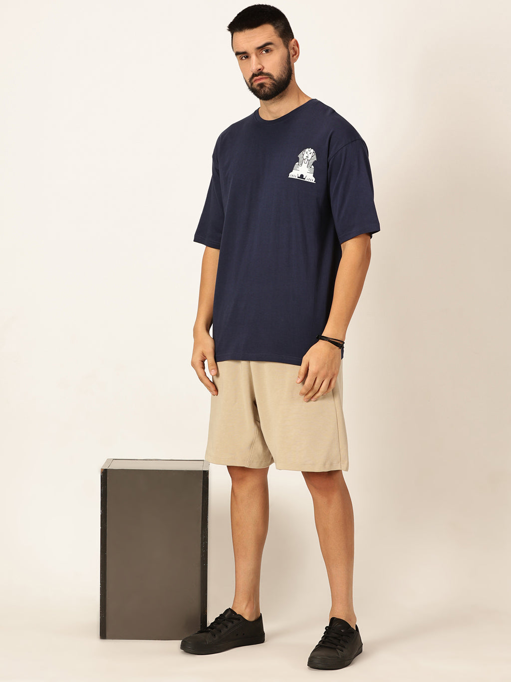 Thomas Scott Men Oversized Graphic Printed Drop-Shoulder Sleeves Cotton Bio Finish T-shirt