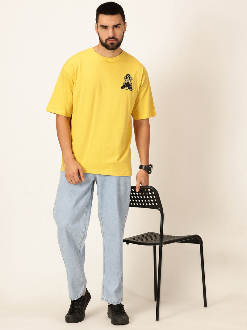 Thomas Scott Men Oversized Graphic Printed Drop-Shoulder Sleeves Cotton Bio Finish T-shirt