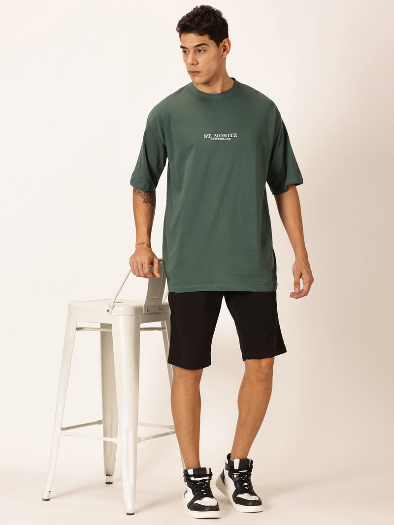 Thomas Scott Men Round Neck Typography Printed Cotton Oversized T-shirt