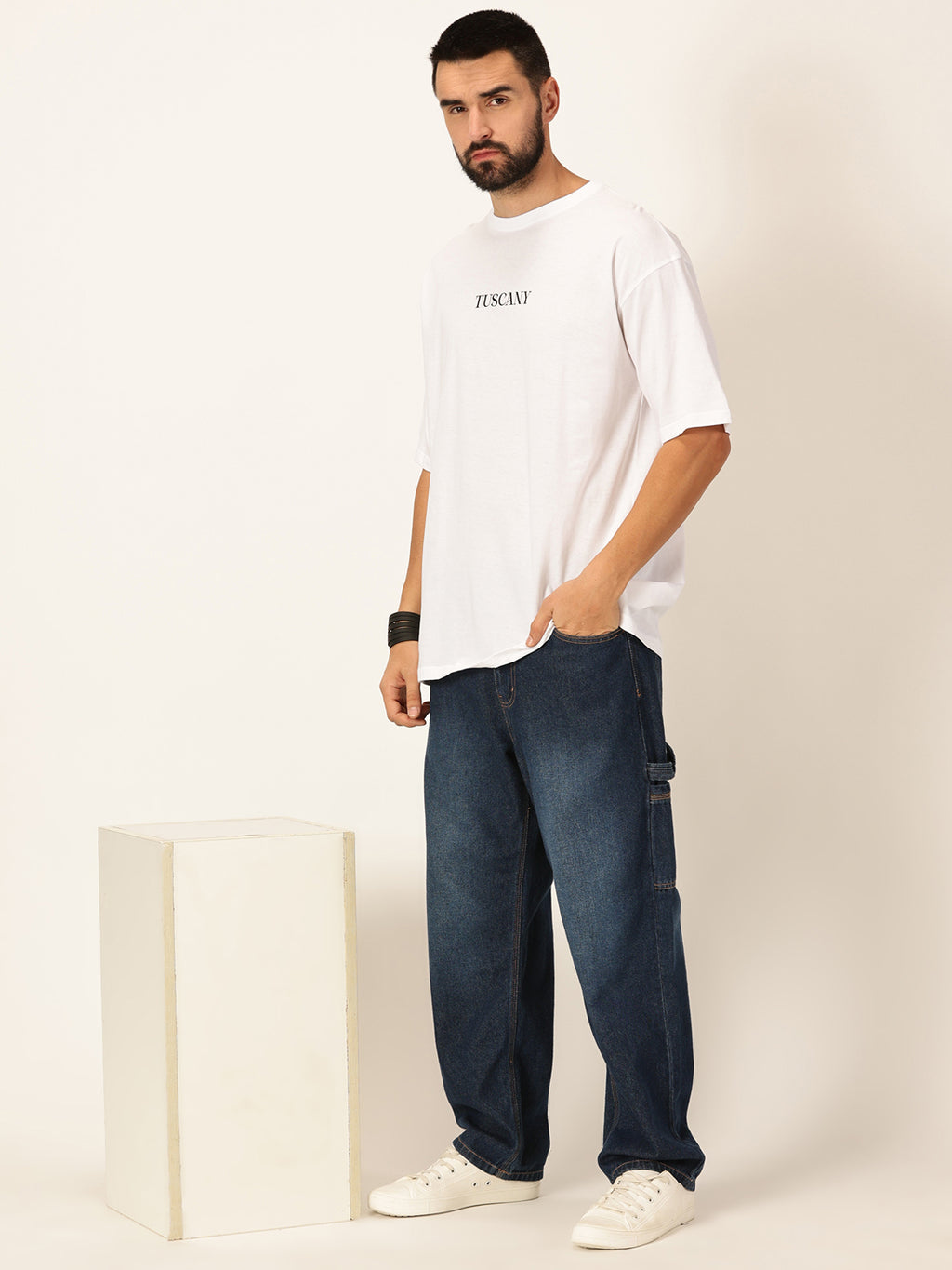 Thomas Scott Men Graphic Printed Bio Finish Pure Cotton Oversized T-shirt