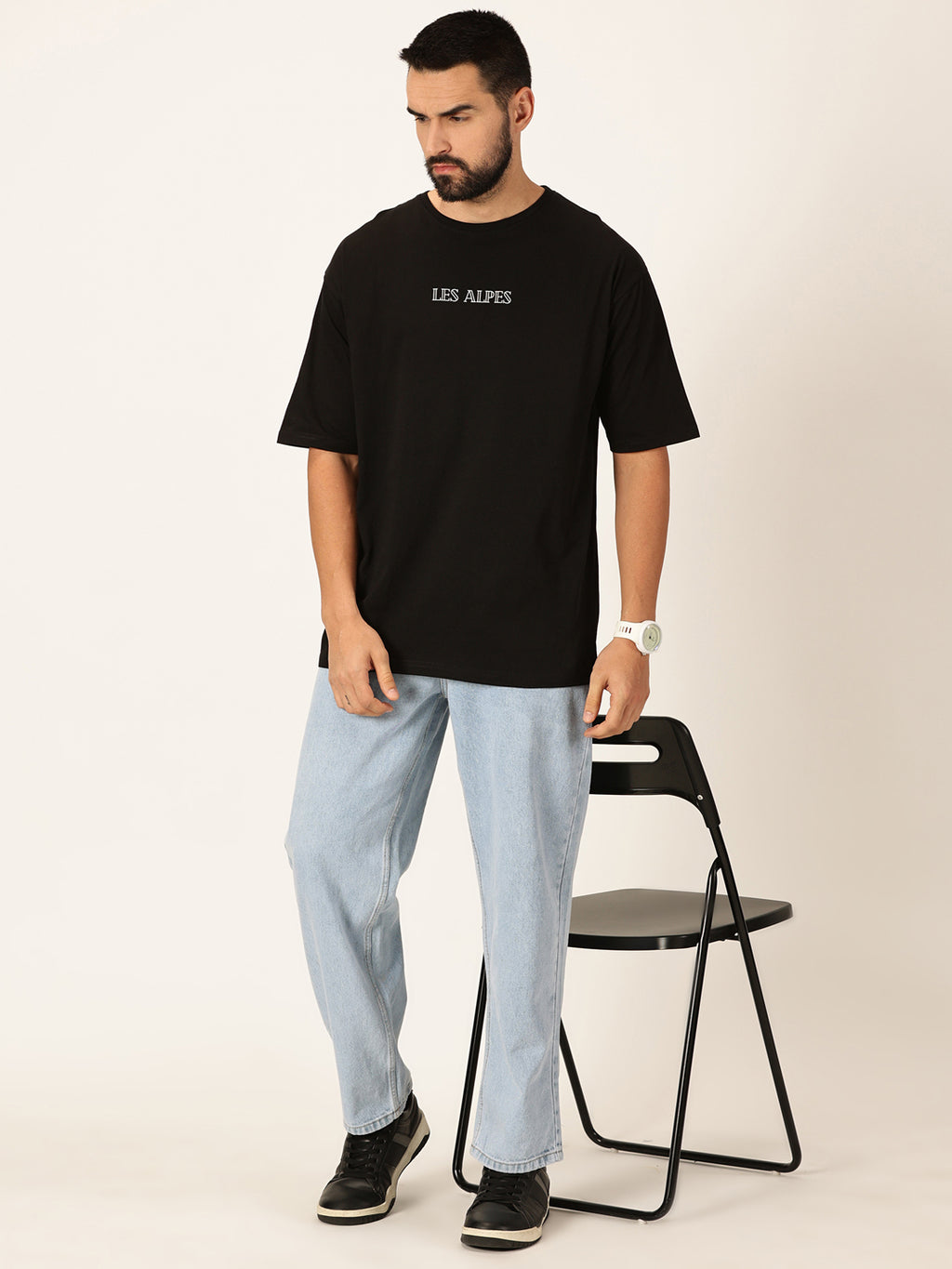 Thomas Scott Men Graphic Printed Bio Finish Pure Cotton Oversized T-shirt