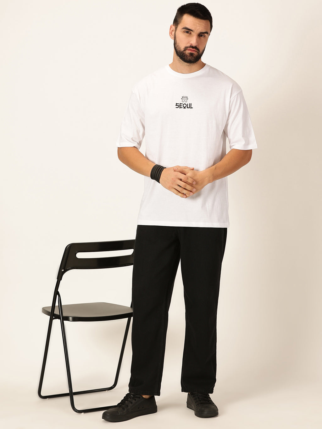 Thomas Scott Men Graphic Printed Bio Finish Pure Cotton Oversized T-shirt