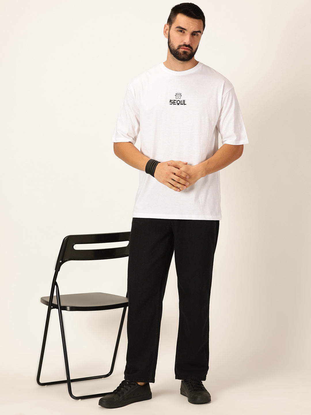 Thomas Scott Men Graphic Printed Bio Finish Pure Cotton Oversized T-shirt
