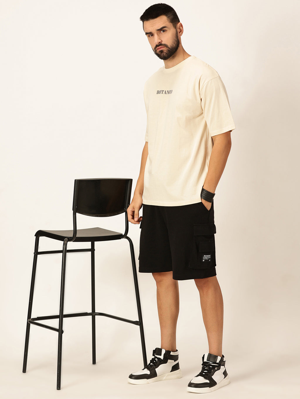 Thomas Scott Men Oversized Graphic Printed Bio Finish Cotton T-shirt