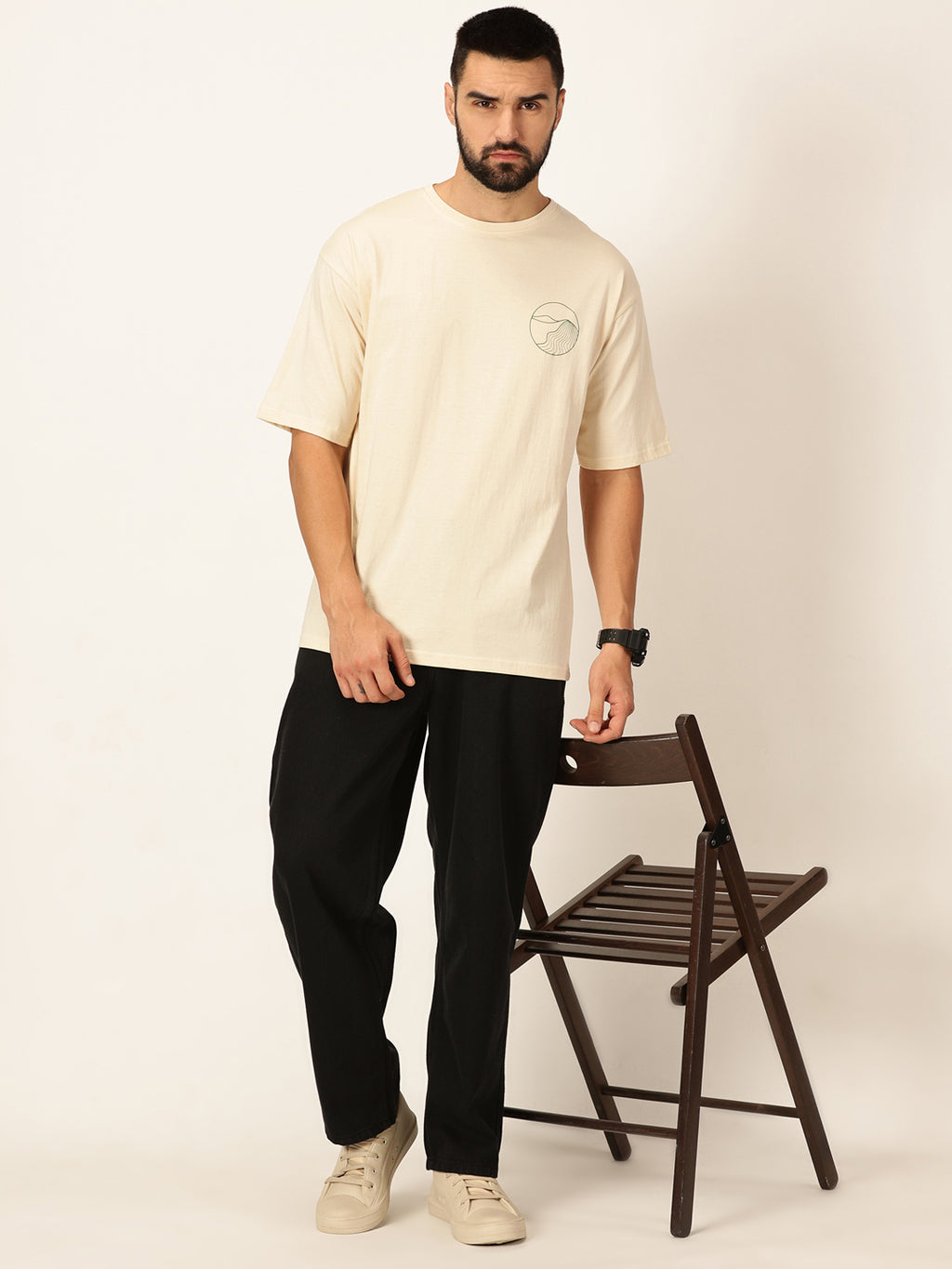 Thomas Scott Men Oversized Graphic Printed Cotton Bio Finish T-shirt