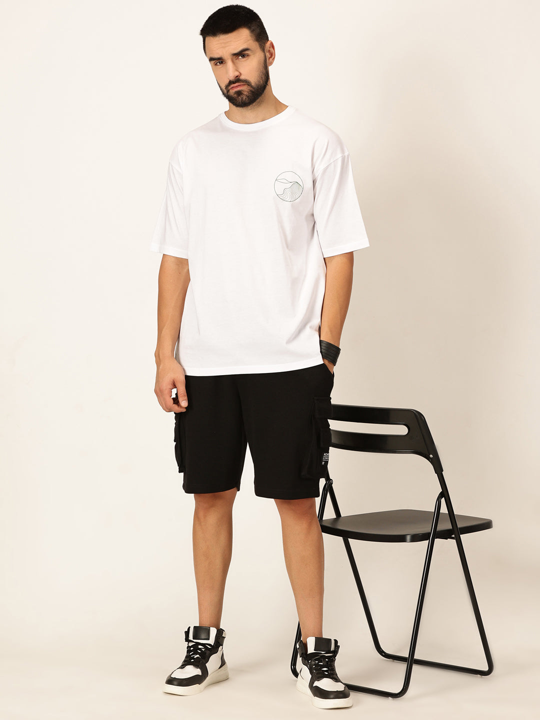Thomas Scott Men Oversized Graphic Printed Cotton Bio Finish T-shirt