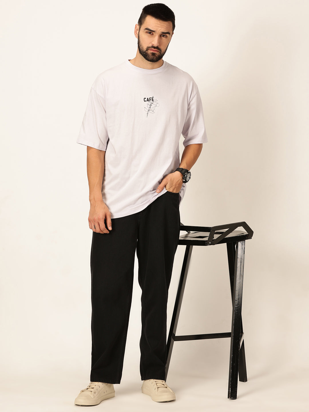 Thomas Scott Men Oversized Graphic Printed Cotton Bio Finish T-shirt