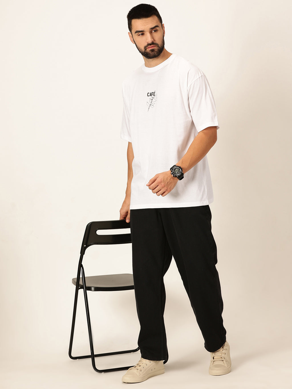 Thomas Scott Men Oversized Graphic Printed Cotton Bio Finish T-shirt