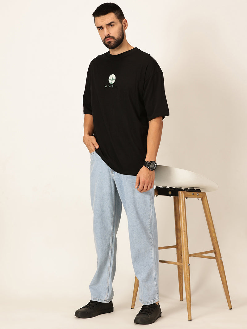 Thomas Scott Men Oversized Typography Printed Cotton Bio Finish T-shirt