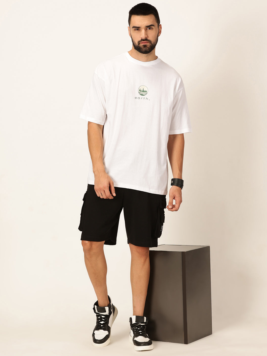 Thomas Scott Men Oversized Typography Printed Cotton Bio Finish T-shirt