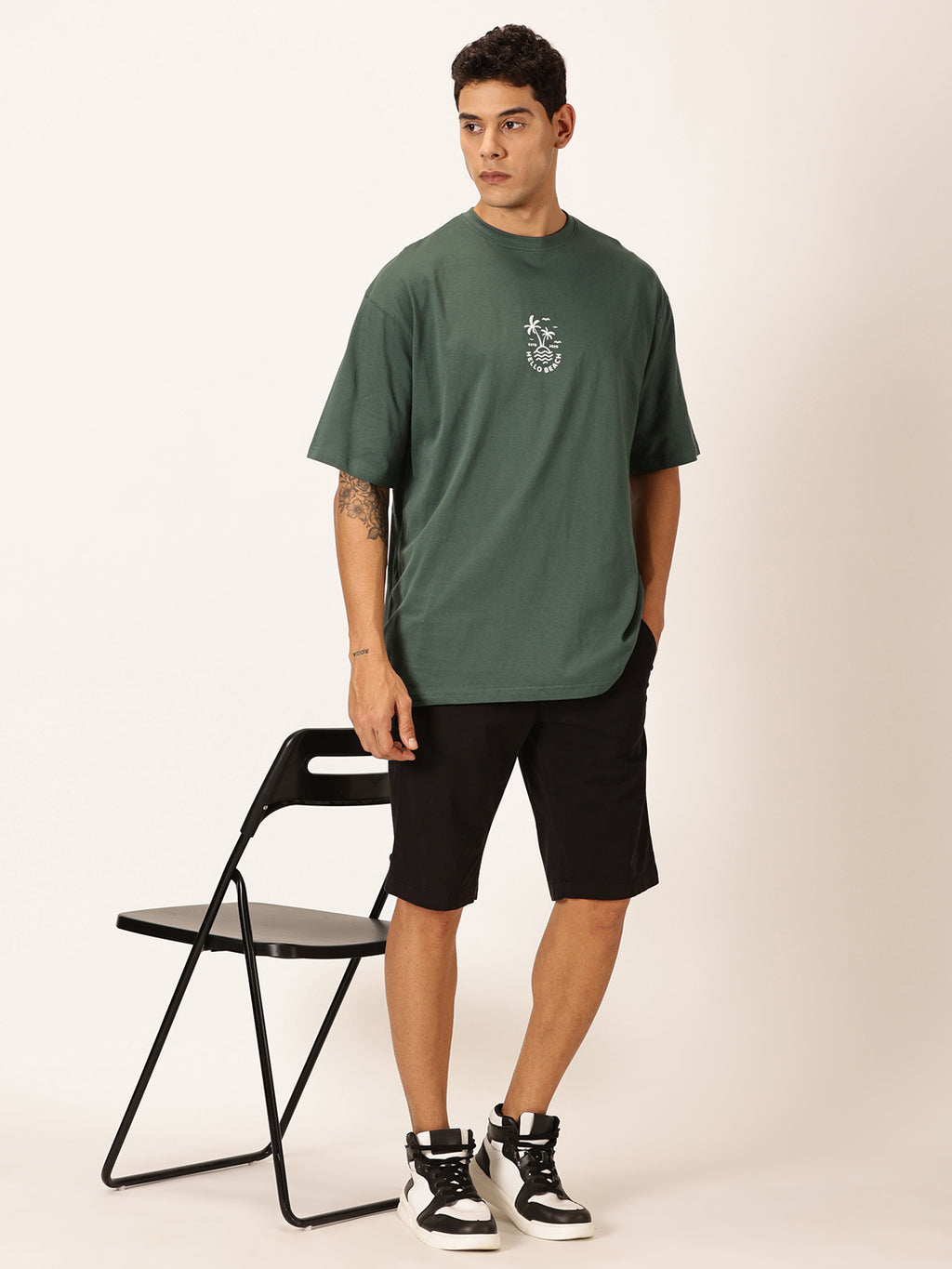Thomas Scott Men Round Neck Typography Cotton Oversized T-shirt
