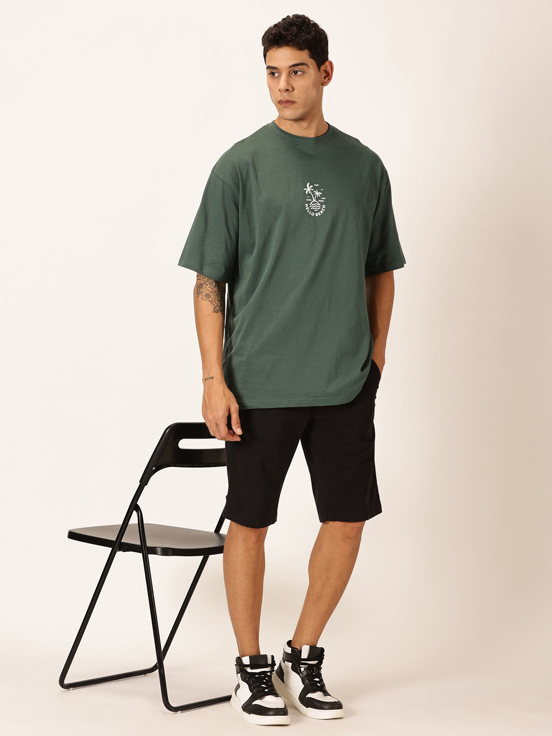 Thomas Scott Men Round Neck Typography Cotton Oversized T-shirt