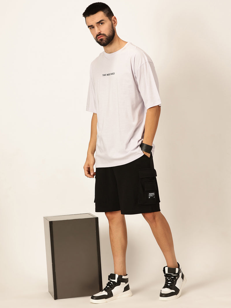 Thomas Scott Men Oversized Graphic Printed Cotton Drop-Shoulder Sleeves Bio Finish T-shirt