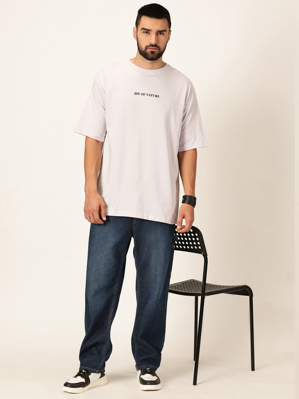 Thomas Scott Men Oversized Graphic Printed Cotton Bio Finish T-shirt