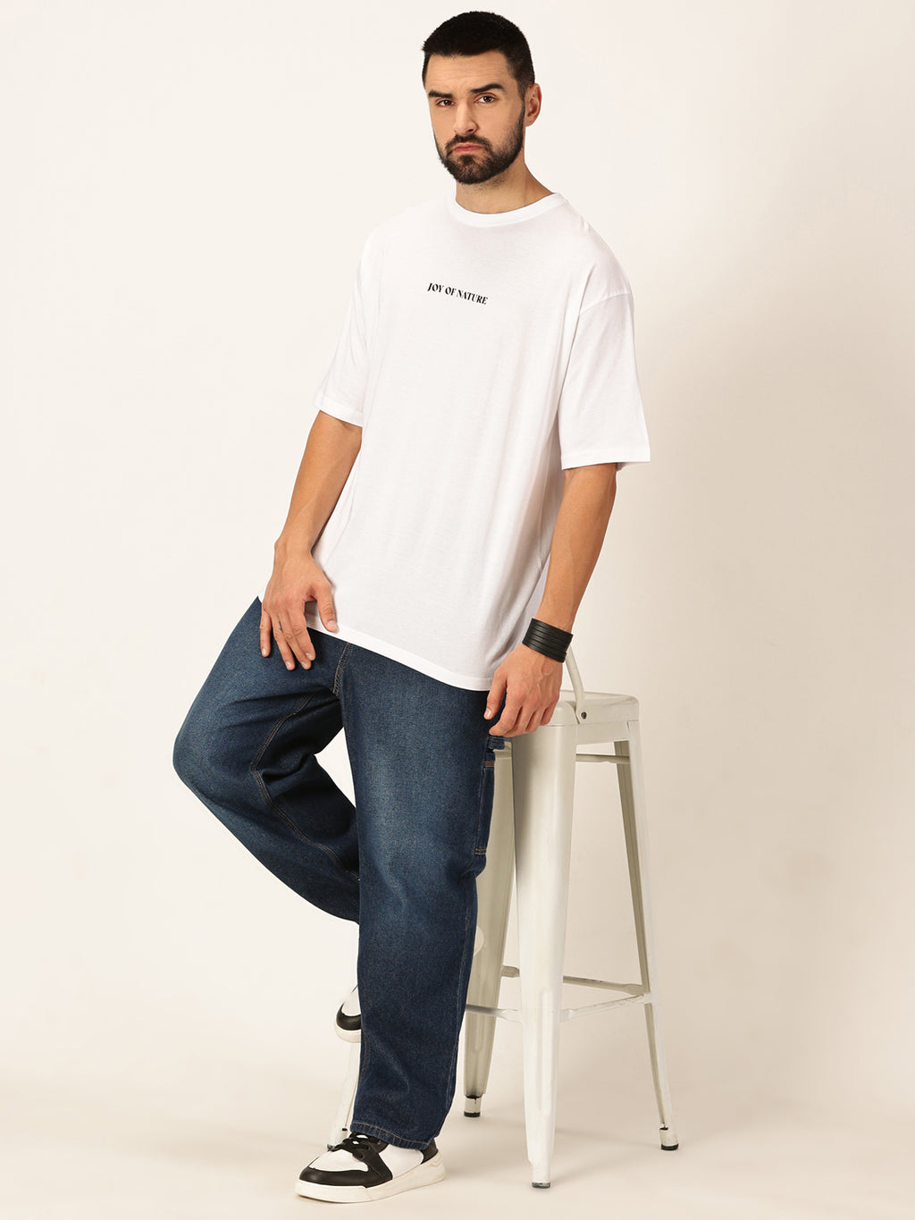 Thomas Scott Men Oversized Graphic Printed Cotton Bio Finish T-shirt