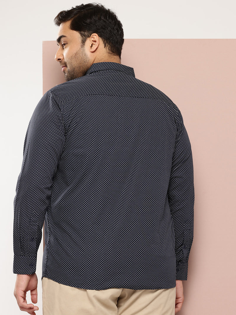 Thomas Scott Men DarkBlue Plus Size Premium Casual Shirt