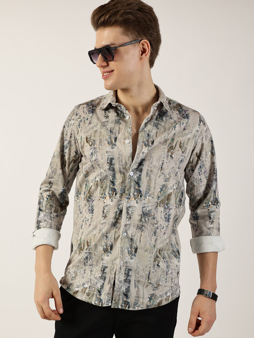 Thomas Scott Men Pista Premium Abstract Printed Casual Shirt