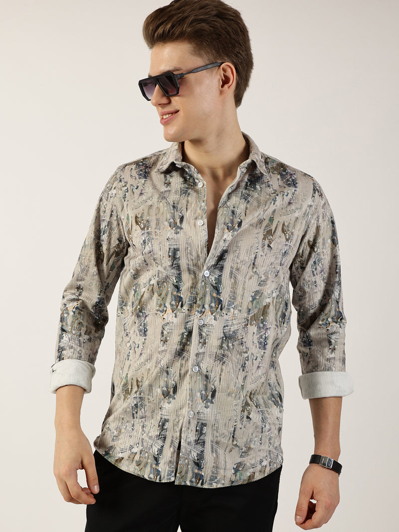 Thomas Scott Men Pista Premium Abstract Printed Casual Shirt