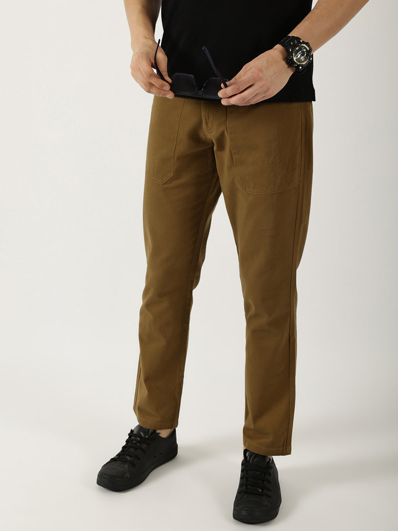 Thomas Scott Men Brown Mid-Rise Straight Fit Woven Trousers