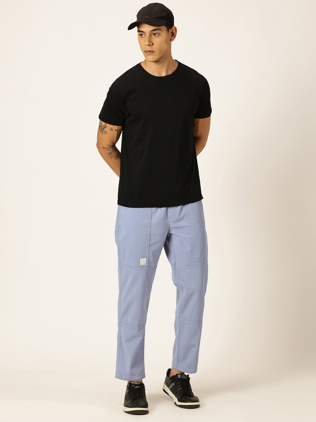 Thomas Scott Men Relaxed Loose Fit Mid-Rise Pure Cotton Easy Wash Trousers
