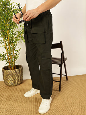 Thomas Scott Men Smart Loose Fit Wrinkle Free Cargos Trousers