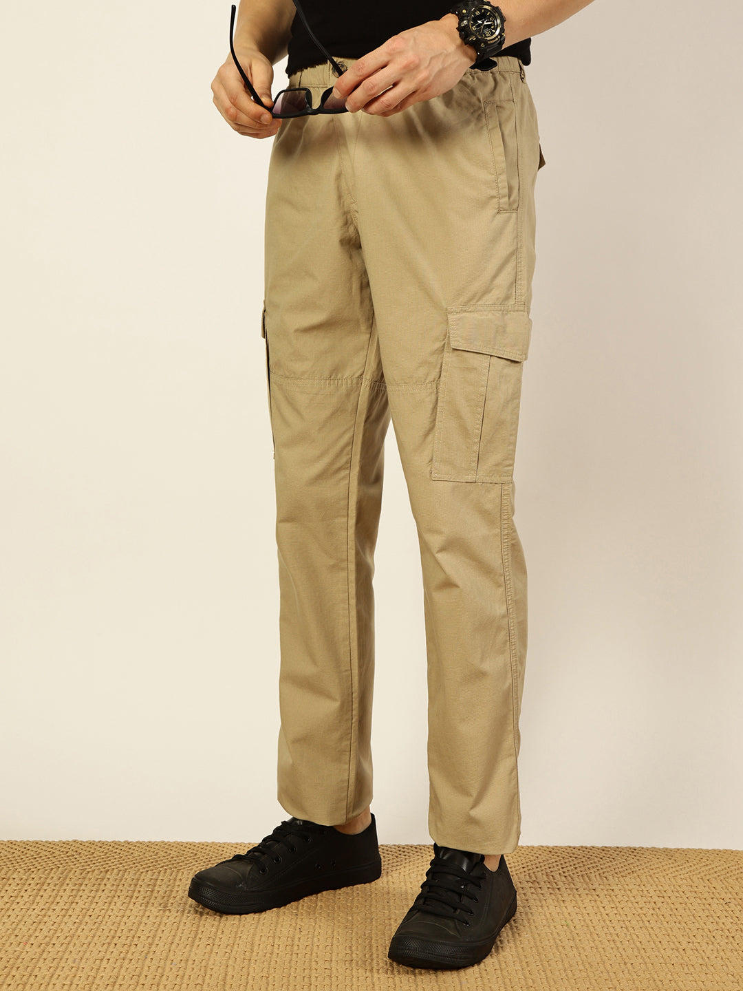 Thomas Scott Men Smart Slim Fit Cargos Trousers