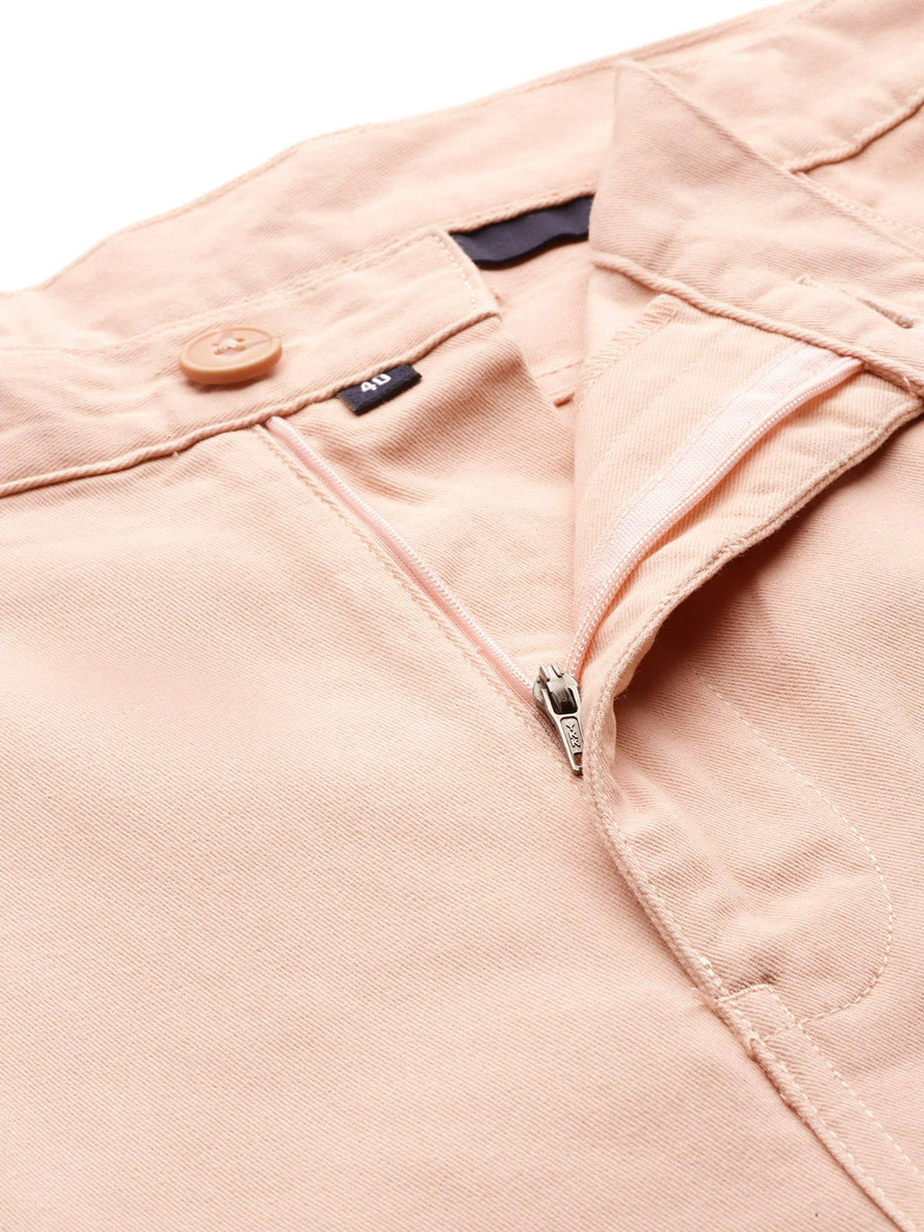Thomas Scott Men Peach Plus Size Solid Mid Rise Regular Fit Cotton Chino Shorts