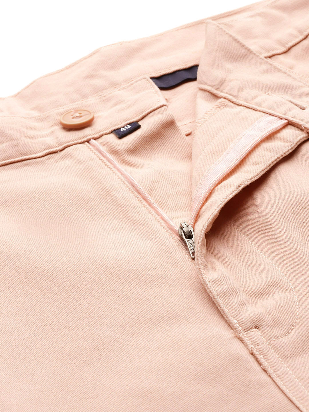 Thomas Scott Men Peach Plus Size Solid Mid Rise Regular Fit Cotton Chino Shorts