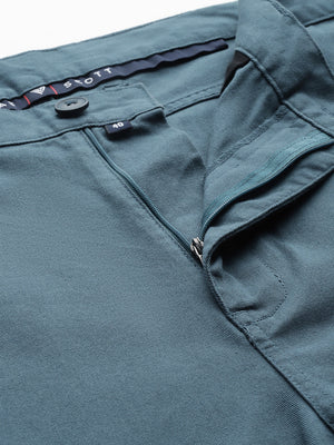 Thomas Scott Men Teal Plus Size Solid Mid Rise Regular Fit Cotton Chino Shorts