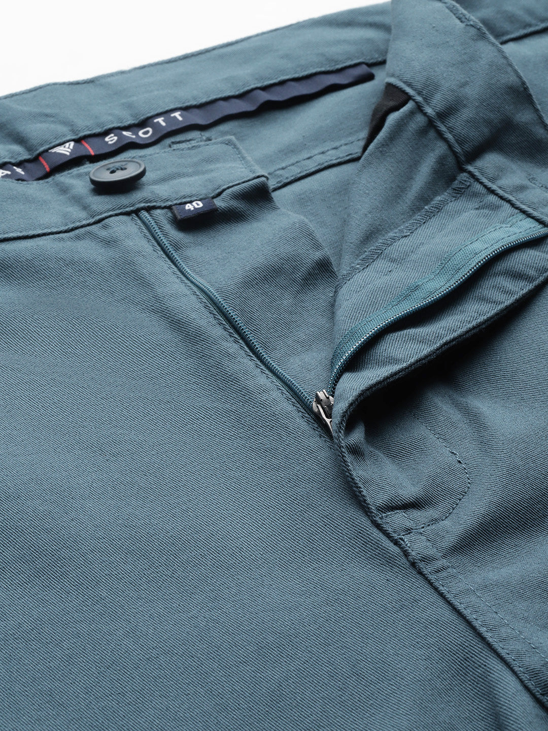Thomas Scott Men Teal Plus Size Solid Mid Rise Regular Fit Cotton Chino Shorts