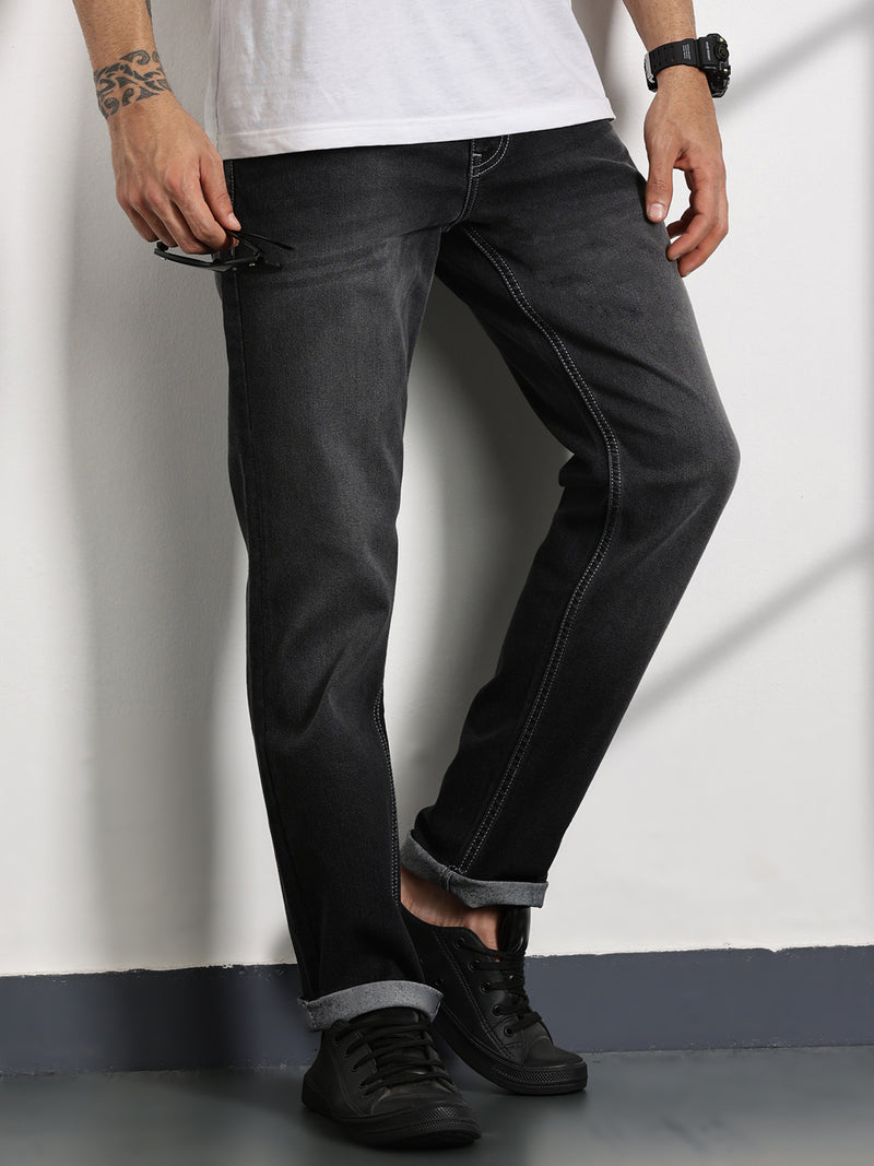 Thomas Scott Men Black Slim Fit Mid-Rise Clean Look Non stretchable Jeans